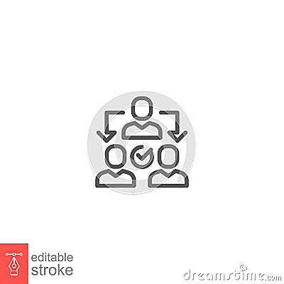 Assignment, Delegate, Delegating, Distribution Business line icon Vector Illustration