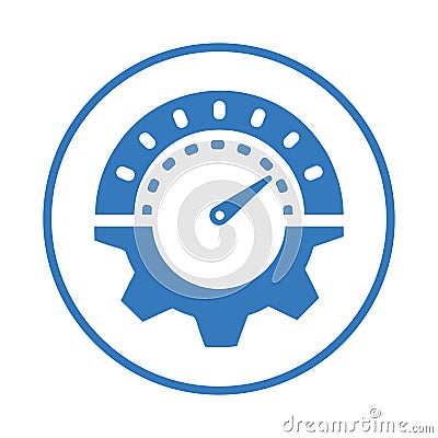 Assistance, dashboard, speed icon. Blue vector sketch Vector Illustration