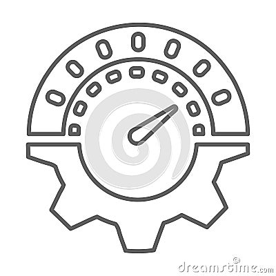 Assistance, dashboard, speed outline icon. Line vector design Vector Illustration