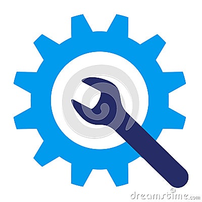 Assistance, settings, troubleshooting and repair icon Vector Illustration