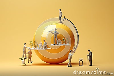 assistance and support in business sphere. office lifestyle, AI Generated. Stock Photo
