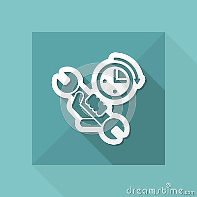 Assistance time icon Vector Illustration