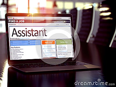 Job Opening Assistant. 3D. Stock Photo