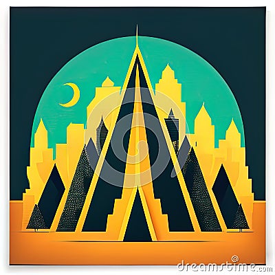 Assistant Print Design Style. Generative AI. Stock Photo
