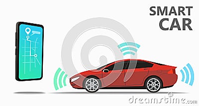 Assistant to control the car, navigate and control Vector Illustration