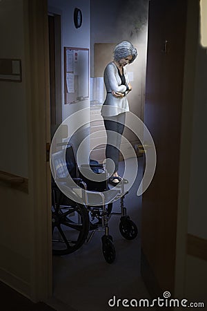 Assisted Living, Nursing Home, Alone Stock Photo