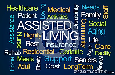 Assisted Living Word Cloud Stock Photo