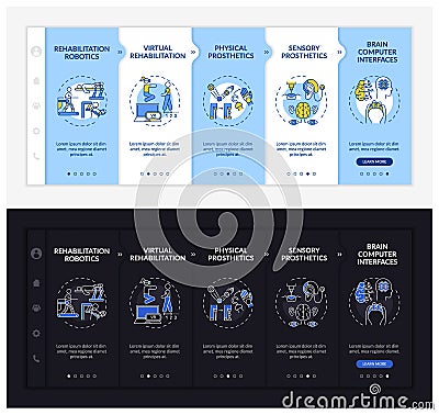 Assistive devices onboarding vector template Vector Illustration