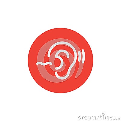 Assistive Listening Systems Symbol. deafness vector icon isolated on white background Vector Illustration