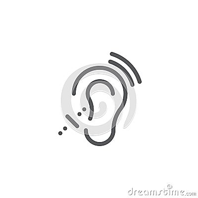 Assistive Listening Systems Symbol. deafness vector icon isolated on white background Vector Illustration