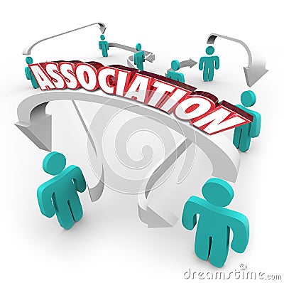 Association Word Connected People Arrows Group Club Organization Stock Photo