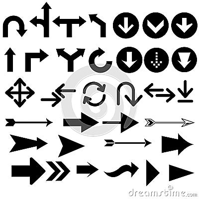 Assorted arrow shapes Vector Illustration