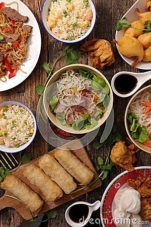 Assorted asian food Stock Photo