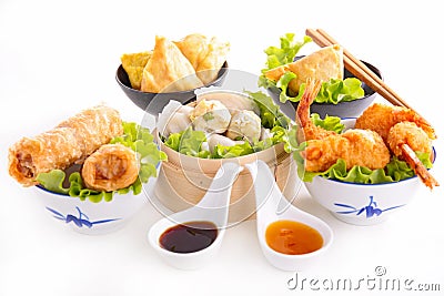 Assorted asian food Stock Photo