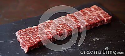 Assorted asian raw beef bbq chinese, japanese, korean, and wagyu steak cuts selection Stock Photo