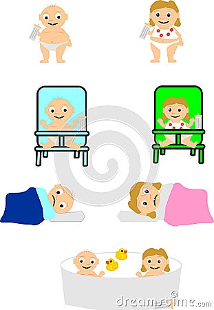 Assorted Baby Belly Buddies Vector Illustration