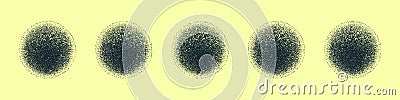 Black Noise Texture Round Shapes Vector Design Elements Abstract Background Vector Illustration
