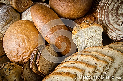 Assorted breads Stock Photo