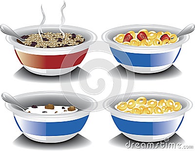 Assorted breakfast cereals Vector Illustration