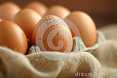 Assorted Brown and Speckled Eggs Neatly Arranged in a Carton Stock Photo