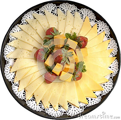 Assorted cheese platter Stock Photo