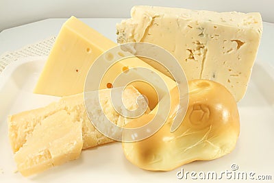 Assorted cheeses Stock Photo
