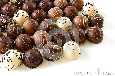 Assorted chocolate truffles Stock Photo