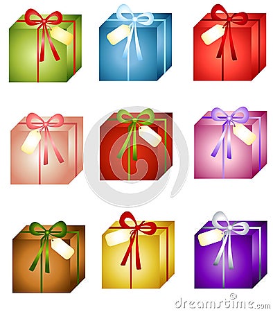 Assorted Christmas Presents Cartoon Illustration