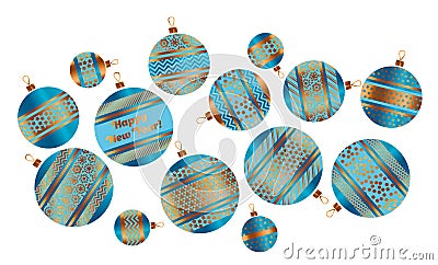 Assorted Christmas stylized bauble decor Vector Illustration
