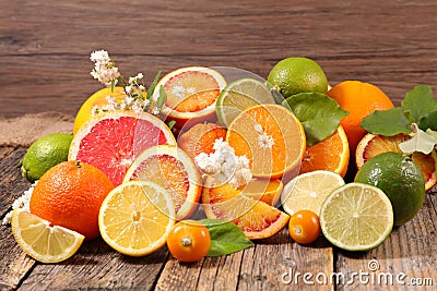 Assorted citrus fruit Stock Photo