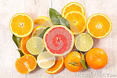 Assorted citrus fruit Stock Photo