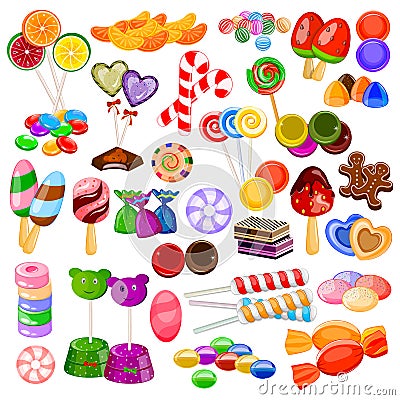 Assorted colorful Candy Collection Vector Illustration