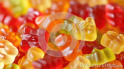 Assorted colorful gummy bears candy close-up Stock Photo