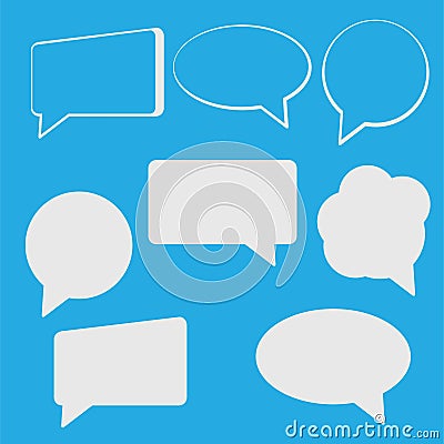 assorted comic chat bubble speaking vector graphic design Stock Photo
