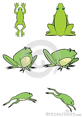 Assorted Cute Frog Illustration in Vector Vector Illustration