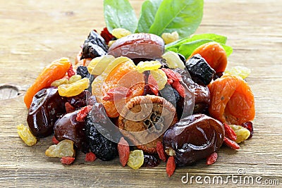 Assorted dried fruits Stock Photo