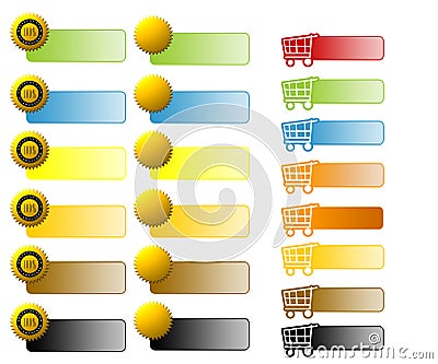 Assorted E-Commerce Web Buttons Stock Photo