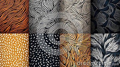 Assorted fabric patterns suitable for diverse projects Stock Photo
