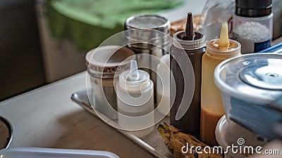 Assorted Flavor Dessert Topping Sauce Stock Photo