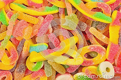 Assorted gummy candies. Top view. Jelly sweets Stock Photo