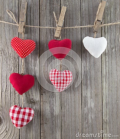 Assorted hanging hearts Stock Photo