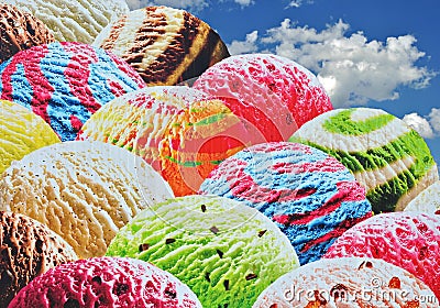 Ice Cream Scoops Stock Photo