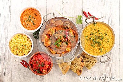 Assorted indian curry dish Stock Photo