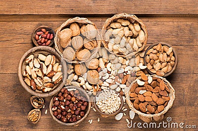 Assorted mixed nuts Stock Photo