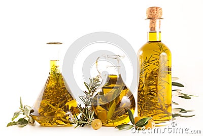 oil olive bottle Stock Photo