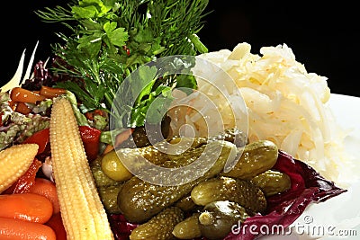 Assorted pickles Stock Photo