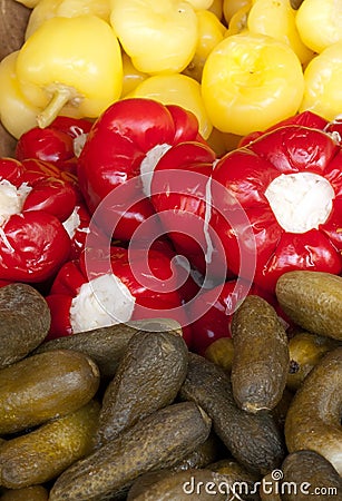 Assorted pickles Stock Photo
