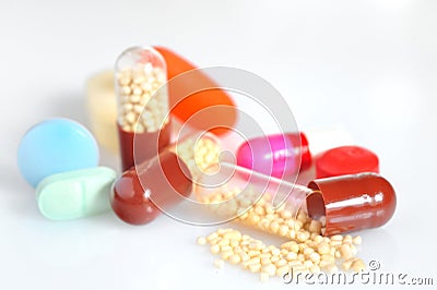 Assorted pills Stock Photo