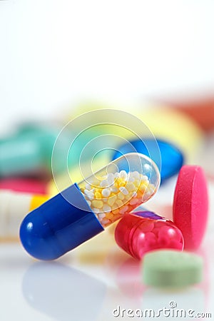 Assorted pills Stock Photo
