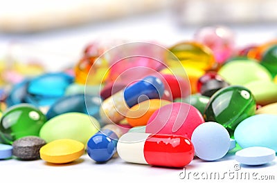 Assorted pills Stock Photo